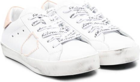 Philippe Model Kids single-stitch logo low-top sneakers White
