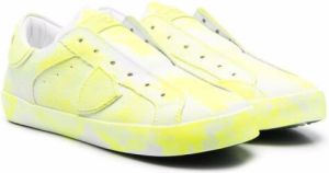 Philippe Model Kids splattered laceless low-top sneakers Yellow