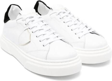 Philippe Model Kids Temple lace-up leather sneakers White