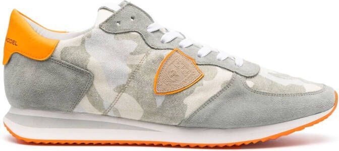 Philippe Model Paris camouflage-panel low-top sneakers Grey