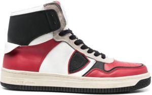Philippe Model Paris colour-block high-top sneakers Red