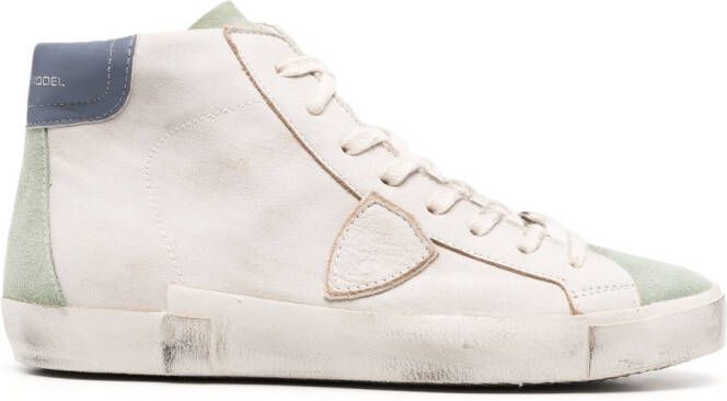 Philippe Model Paris distressed-effect high-top sneakers White