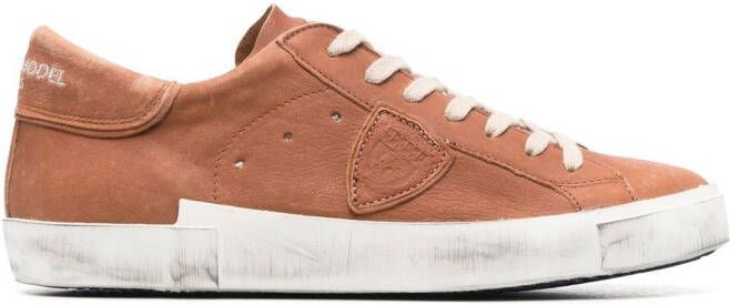 Philippe Model Paris distressed leather sneakers Brown
