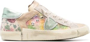 Philippe Model Paris logo-patch distressed sneakers Neutrals