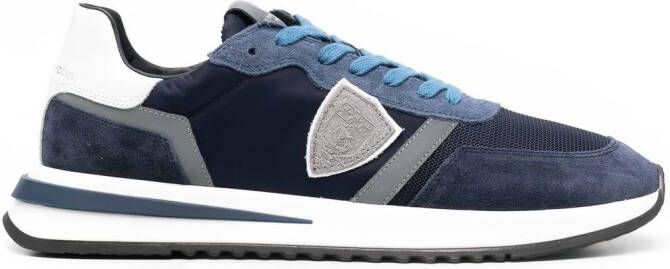 Philippe Model Paris logo-patch panelled sneakers Blue