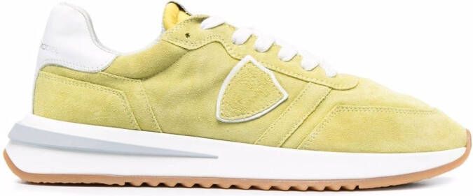Philippe Model Paris panelled low-top suede sneakers Yellow