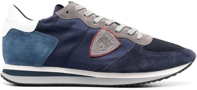 Philippe Model Paris panelled suede-leather sneakers Blue