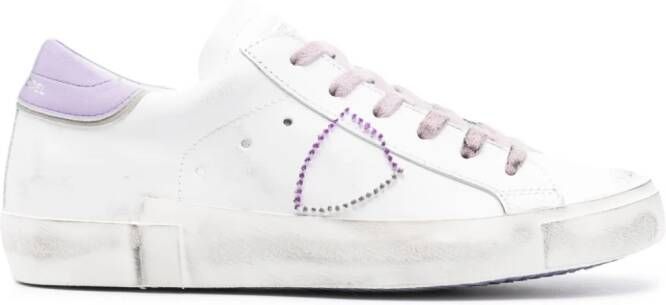 Philippe Model Paris Prsx distressed leather sneakers White