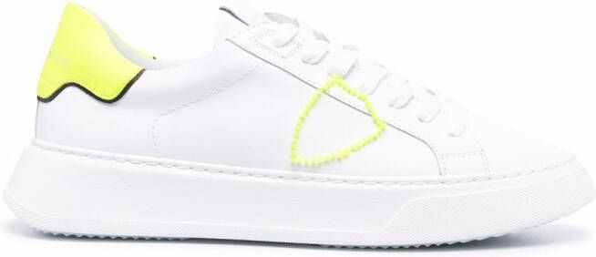 Philippe Model Paris Temple Broderie low-top leather sneakers White