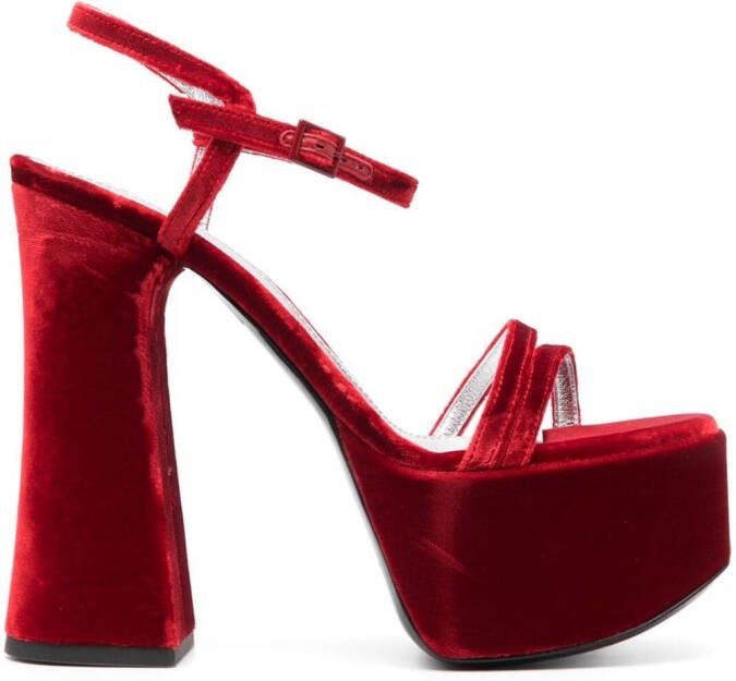 Philosophy Di Lorenzo Serafini 145mm velvet-finish sandals Red