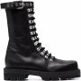 Philosophy Di Lorenzo Serafini debossed-logo strap leather boots Black - Thumbnail 1