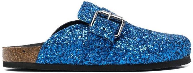 Philosophy Di Lorenzo Serafini glitter buckle detail slippers Blue