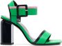 Pierre Hardy 100mm block heel sandals Green - Thumbnail 1