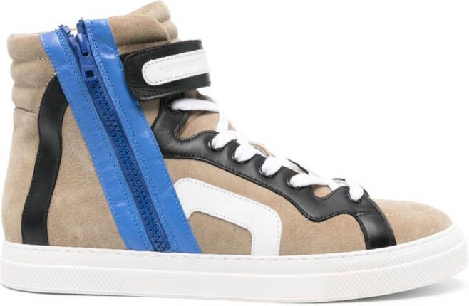 Pierre Hardy 112 panelled suede sneakers Neutrals