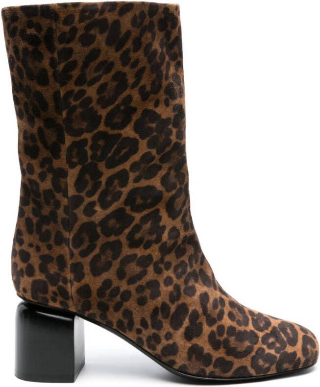 Pierre Hardy Biba 70mm leopard-print boots Brown