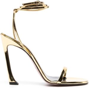 Pīferi 122mm metallic ankle-strap sandals Gold