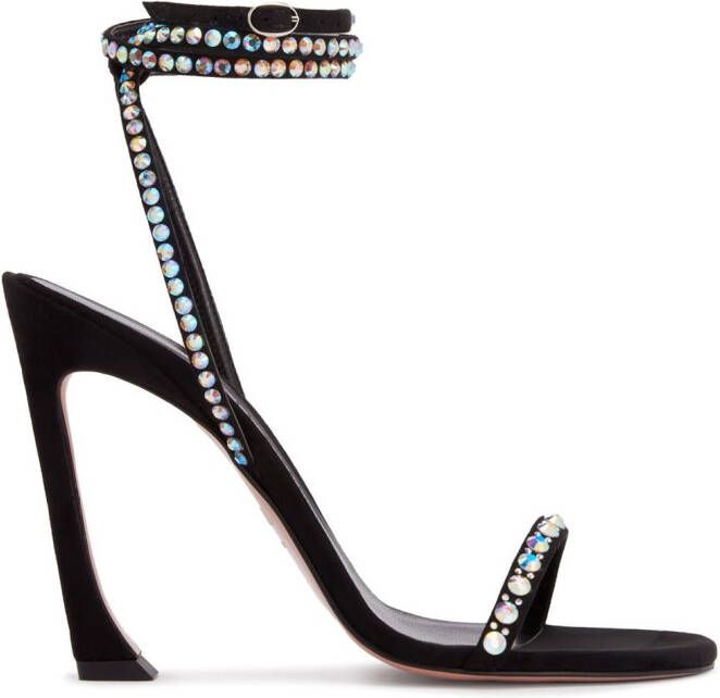 Pīferi Fade 100mm crystal-embellished sandals Black