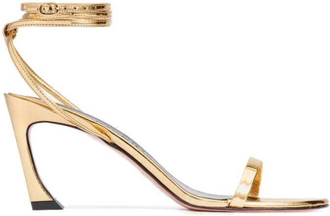 Pīferi Fade 70mm metallic-effect sandals Gold