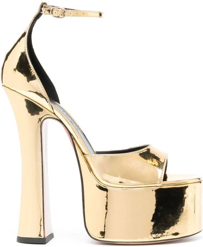 Pīferi Rosalia metallic-effect platform sandals Gold