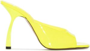 Pīferi Tiana 100 curved-heel mules Yellow