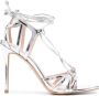 PINKO 110mm leather sandals Silver - Thumbnail 1