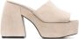PINKO 125mm chunky suede mules Neutrals - Thumbnail 1