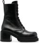 PINKO 70mm leather combat boots Black - Thumbnail 1