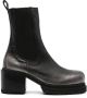 PINKO 70mm metallic-effect leather boots Black - Thumbnail 1