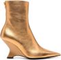 PINKO 90mm leather ankle boots Gold - Thumbnail 1