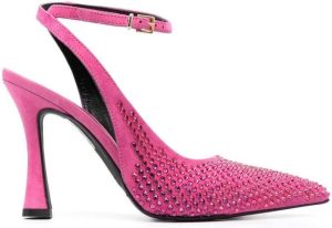 PINKO crystal-embellished pointed-toe pumps