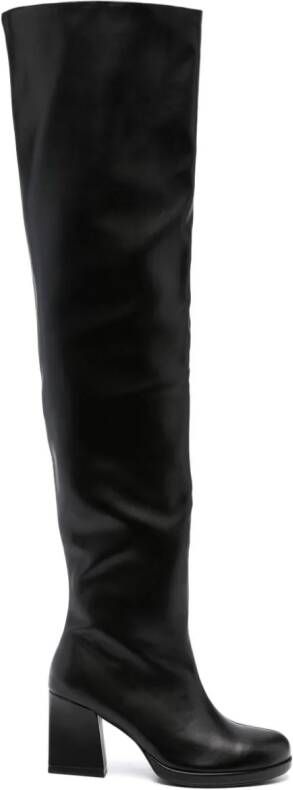 PINKO faux-leather knee-high boots Black