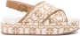 PINKO Flores embroidered-Love Birds sandals Brown - Thumbnail 1