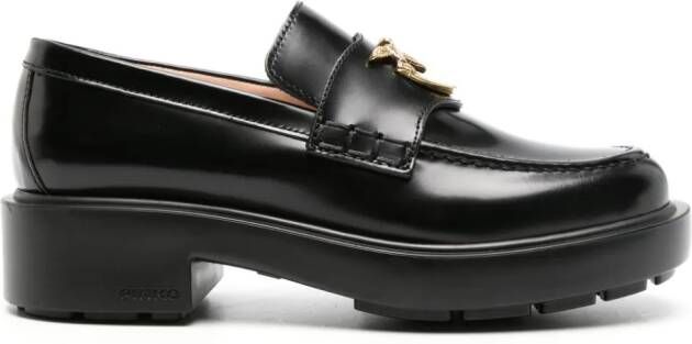 PINKO Love Birds leather loafers Black