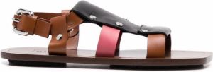 Plan C open-toe leather sandals Black