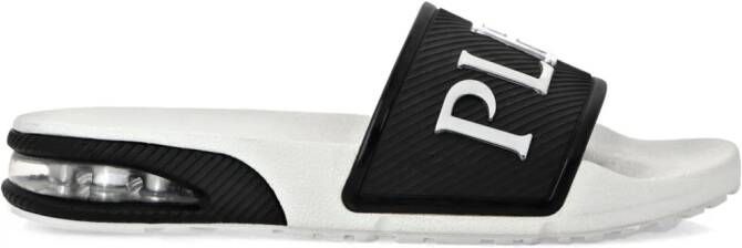 Plein Sport logo-print slides Black