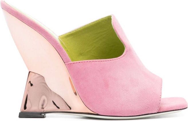 Pollini 105mm suede mules Pink