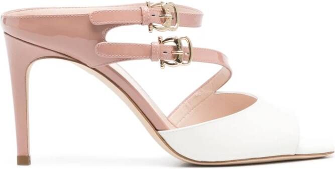 Pollini 85mm patent-leather mules Pink