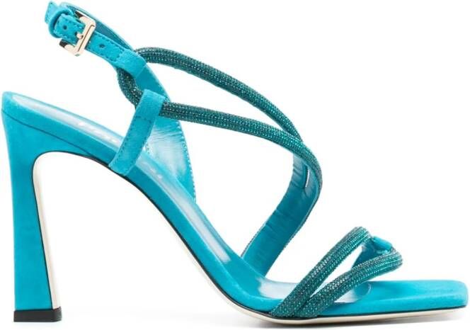 Pollini 95mm crystal-embellished sandals Blue