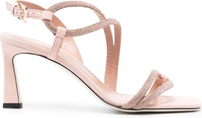 Pollini Bling 75mm leather sandals Pink