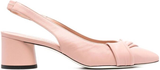 Pollini pointed gathered slingback strap pumps Pink