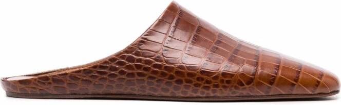 Polo Ralph Lauren crocodile-effect mules Brown