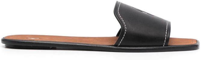 Polo Ralph Lauren debossed-logo leather mules Black