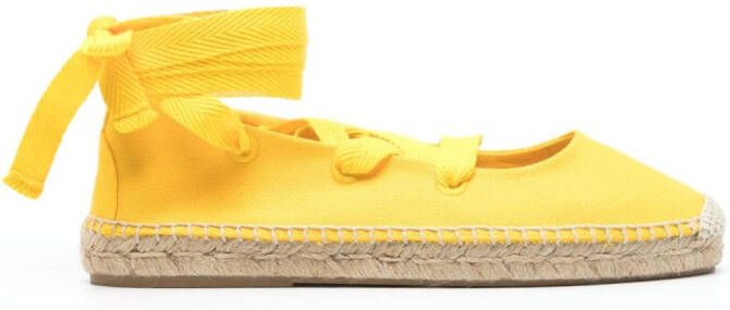 Polo Ralph Lauren lace-up flat espadrilles Yellow