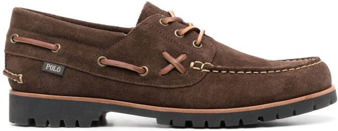 Polo Ralph Lauren lace-up suede boat shoes Brown