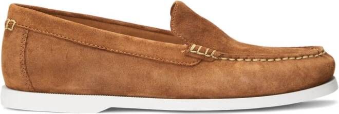 Polo Ralph Lauren logo-embossed suede loafers Brown