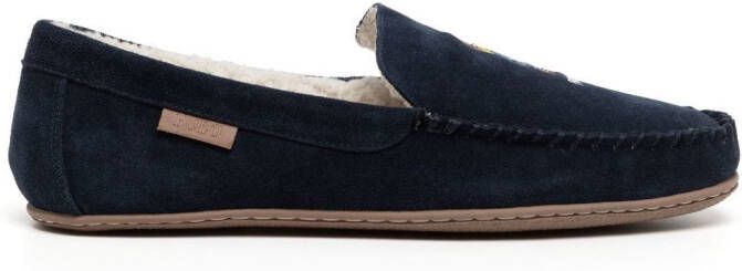 Polo Ralph Lauren logo-embroidered suede slippers Blue