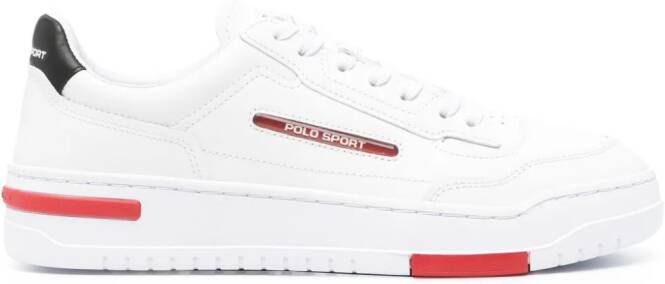 Polo Ralph Lauren logo-patch leather sneakers White