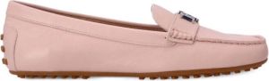 Polo Ralph Lauren logo-plaque leather loafers Pink