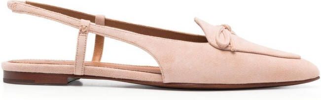 Polo Ralph Lauren pointed-toe suede slingback shoes Pink