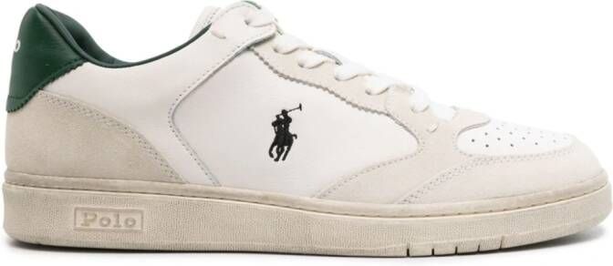Polo Ralph Lauren Pony-embroidered leather sneakers White
